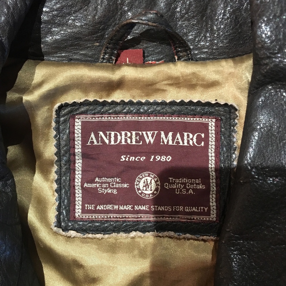 ANDREW MARK BROWN BOMBER JACKET size L